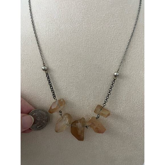 Citrine quartz crystal necklace - Picture 2 of 5